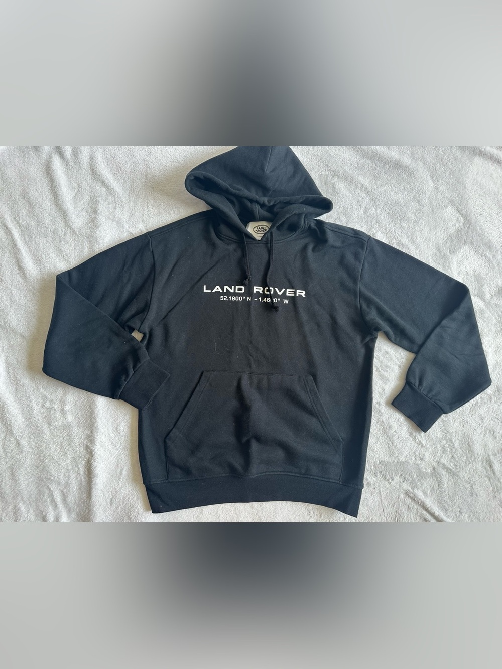 Land Rover PacSun Black Pullover Fleece Hoodie Logo Size S Mens Hoody
